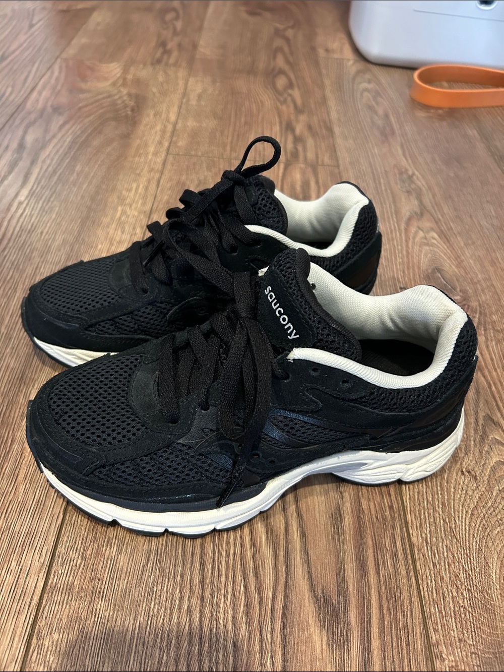 Saucony Kids Black and White Lace-Up Sneakers